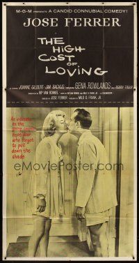 6h620 HIGH COST OF LOVING 3sh '58 great romantic image of Gena Rowlands & Jose Ferrer!