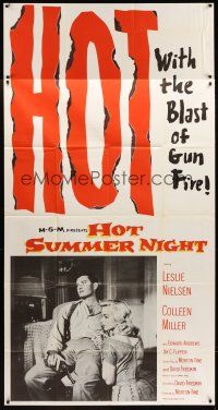 6h630 HOT SUMMER NIGHT 3sh '56 Leslie Nielsen & Colleen Miller in a drama of a Gangland hide-out!