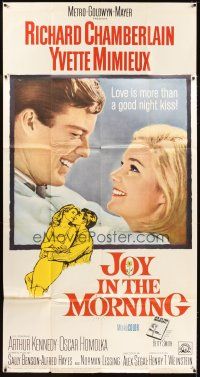 6h659 JOY IN THE MORNING 3sh '65 best close up of Richard Chamberlain & Yvette Mimieux!