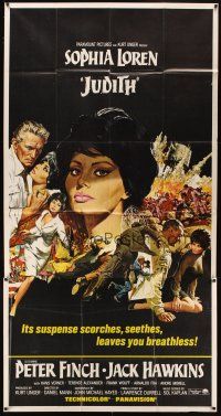 6h660 JUDITH 3sh '66 Daniel Mann directed, artwork of sexiest Sophia Loren & Peter Finch!