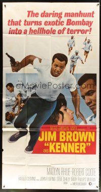6h664 KENNER 3sh '68 Jim Brown finds the adventure of his life in exotic Bombay!