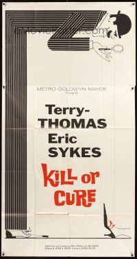 6h667 KILL OR CURE 3sh '62 English bumbling comic detective Terry-Thomas, murder mystery!