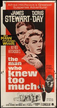 6h708 MAN WHO KNEW TOO MUCH 3sh R60s James Stewart & Doris Day, directed by Alfred Hitchcock!