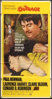 6h763 OUTRAGE 3sh '64 Paul Newman as a Mexican bandit in a loose remake of Rashomon!