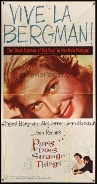 6h766 PARIS DOES STRANGE THINGS 3sh '57 Jean Renoir's Elena et les hommes, Ingrid Bergman