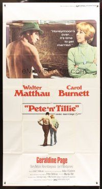 6h773 PETE 'N' TILLIE int'l 3sh '73 naked Walter Matthau plays piano for Carol Burnett, Martin Ritt