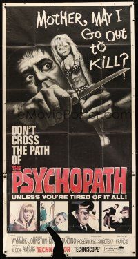 6h789 PSYCHOPATH 3sh '66 Robert Bloch, wild horror image, Mother, may I go out to kill?