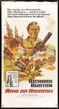 6h791 RAID ON ROMMEL int'l 3sh '71 Richard Burton, Wolfgang Preiss as The Desert Fox!