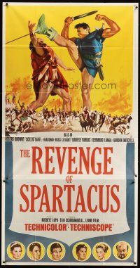 6h800 REVENGE OF SPARTACUS int'l 3sh '65 Michele Lupo's La vendetta di Spartacus, cool artwork!