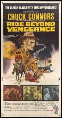 6h806 RIDE BEYOND VENGEANCE 3sh '66 Chuck Connors, the new giant of western adventure, cool art!