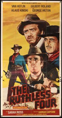 6h819 RUTHLESS FOUR  3sh '69 Van Heflin, Gilbert Roland, Klaus Kinski, spaghetti western!
