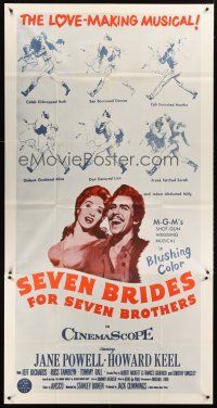 6h834 SEVEN BRIDES FOR SEVEN BROTHERS 3sh R60s Jane Powell & Howard Keel, classic MGM musical!