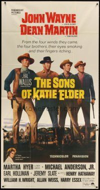 6h858 SONS OF KATIE ELDER 3sh '65 Martha Hyer, great line up of John Wayne, Dean Martin & more!