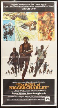 6h859 SOUL OF NIGGER CHARLEY int'l 3sh '73 Fred Williamson has his soul brothers this time!
