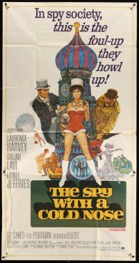 6h863 SPY WITH A COLD NOSE int'l 3sh '67 art of spy Laurence Harvey & sexy Daliah Lavi!