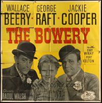 6h007 BOWERY 6sh R46 great portrait of dapper Wallace Beery, George Raft & Jackie Cooper!