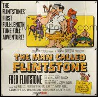 6h018 MAN CALLED FLINTSTONE 6sh '66 Hanna-Barbera, Fred, Barney, Wilma & Betty, spy spoof!