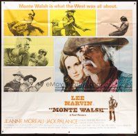 6h019 MONTE WALSH int'l 6sh '70 super close up of cowboy Lee Marvin & pretty Jeanne Moreau!