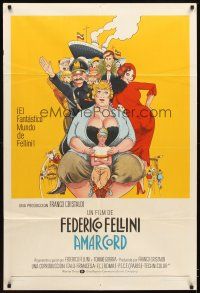 6h126 AMARCORD Argentinean '74 Federico Fellini classic comedy, Juliano Geleng artwork!