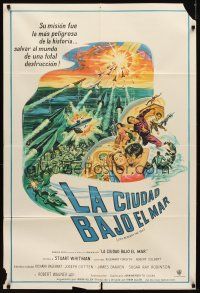 6h146 CITY BENEATH THE SEA Argentinean '71 Irwin Allen, cool underwater sci-fi artwork!