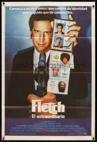 6h169 FLETCH Argentinean '85 Michael Ritchie, wacky detective Chevy Chase has gun pulled on him!