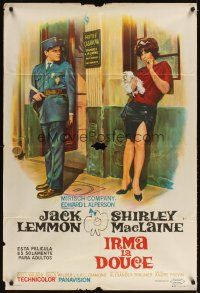 6h196 IRMA LA DOUCE Argentinean '63 Billy Wilder, great art of Shirley MacLaine & Jack Lemmon!