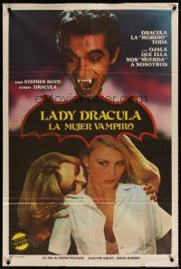 6h206 LADY DRACULA Argentinean '78 Stephen Boyd as the Count with sexy Evelyne Kraft!