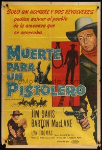 6h220 NOOSE FOR A GUNMAN Argentinean '60 Jim Davis, Barton MacLane, cool western artwork!