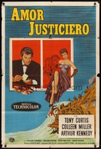6h234 RAWHIDE YEARS Argentinean '55 poker playing Tony Curtis & sexy Colleen Miller!