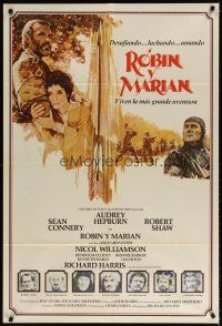 6h237 ROBIN & MARIAN Argentinean '76 art of Robert Shaw, Sean Connery & Audrey Hepburn!