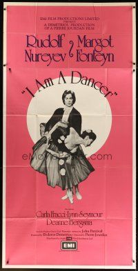 6h004 I AM A DANCER English 3sh '72 Rudolf Nureyev, Margot Fonteyn, cool art of dancing couple!