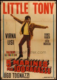 6h295 5 MARINES PER 100 RAGAZZE Italian 1p R62 full-length artwork of Little Tony!