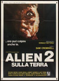 6h297 ALIEN 2 Italian 1p '80 Italian sci-fi sequel ripoff, wacky monster image!