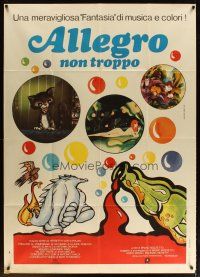 6h298 ALLEGRO NON TROPPO Italian 1p '77 Bruno Bozzetto, great wacky sexy cartoon artwork!