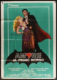 6h392 LOVE AT FIRST BITE Italian 1p '79 AIP, wacky vampire art of George Hamilton as Dracula!
