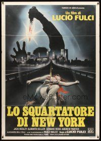 6h408 NEW YORK RIPPER Italian 1p '82 Lucio Fulci, cool art of killer & dead female victim!