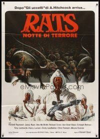 6h422 RATS Italian 1p '84 cool Mario Piovano artwork of rodent army & guys in hazmat suits!