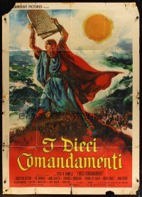 6h459 TEN COMMANDMENTS Italian 1p R70s Cecil B. DeMille classic starring Charlton Heston & Brynner!