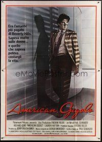 6h038 AMERICAN GIGOLO Italian 2p '80 male prostitute Richard Gere is being framed for murder!
