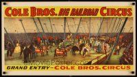 6j210 COLE BROS BIG RAILROAD CIRCUS circus poster '41 cool art of many acts under big top!