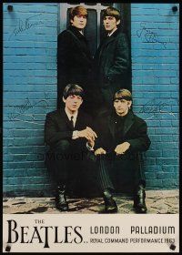 6j399 BEATLES: LONDON PALLADIUM commercial poster '70s John, Paul, Ringo, George!