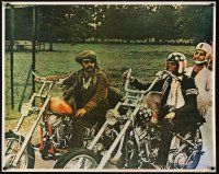 6j718 EASY RIDER commercial poster '70s Peter Fonda, Dennis Hopper & Nicholson in football helmet!