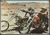 6j716 EASY RIDER commercial poster '70s biker classic, Dennis Hopper & Peter Fonda on choppers!