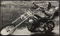 6j717 EASY RIDER b&w style commercial poster '70s huge image of motorcycle biker Peter Fonda on hog!