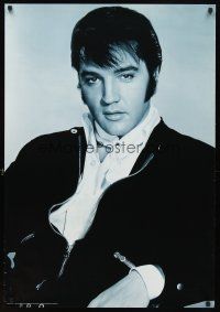 6j416 ELVIS PRESLEY Swiss commercial poster '87 image of The King in zippered jacket, later years!