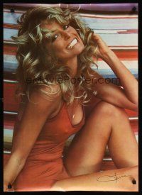 6j726 FARRAH FAWCETT commercial poster '76 most classic image of sexy star in red bathing suit!