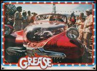 6j739 GREASE Italian commercial poster num3 '78 John Travolta & Olivia Newton-John in custom car!