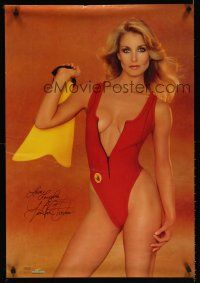 6j420 HEATHER THOMAS commercial poster '83 cool image of super sexy star in red one-piece!