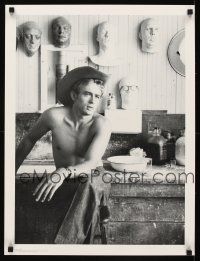 6j742 JAMES DEAN commercial poster '80s cool image of barechested Dean sitting!