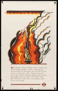 6j425 LONDON TRANSPORT English commercial poster '70s art of 1666 Great Fire of London!